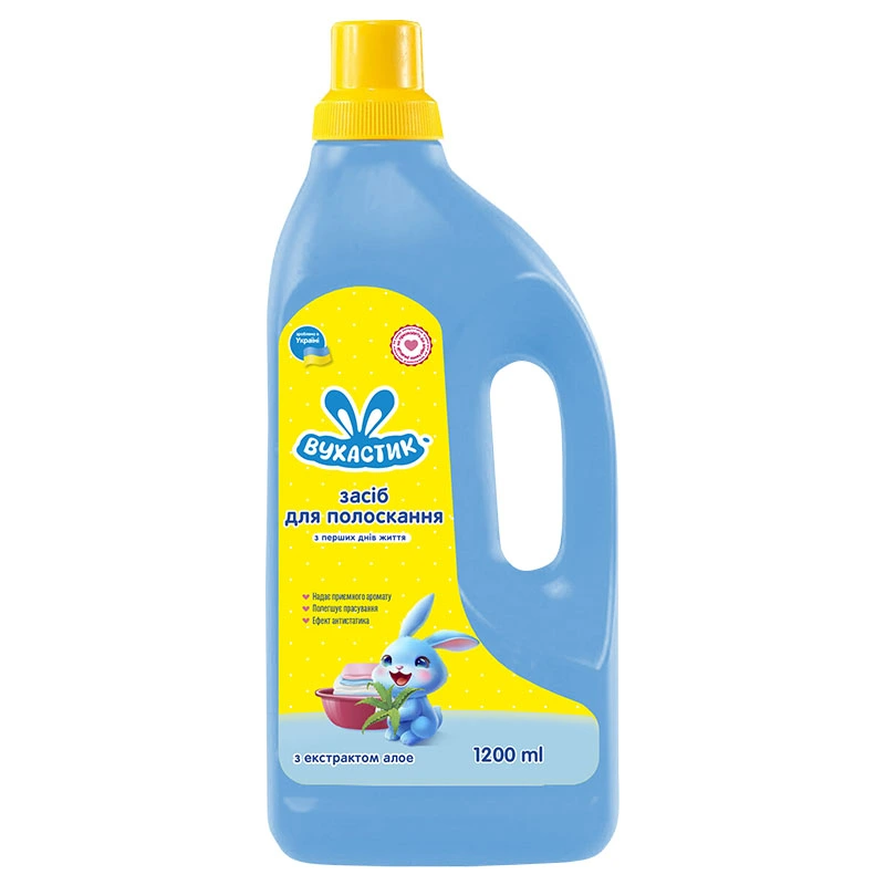 Кондиціонер для дитячої білизни Алое Вера Вухастик, 1.2 л