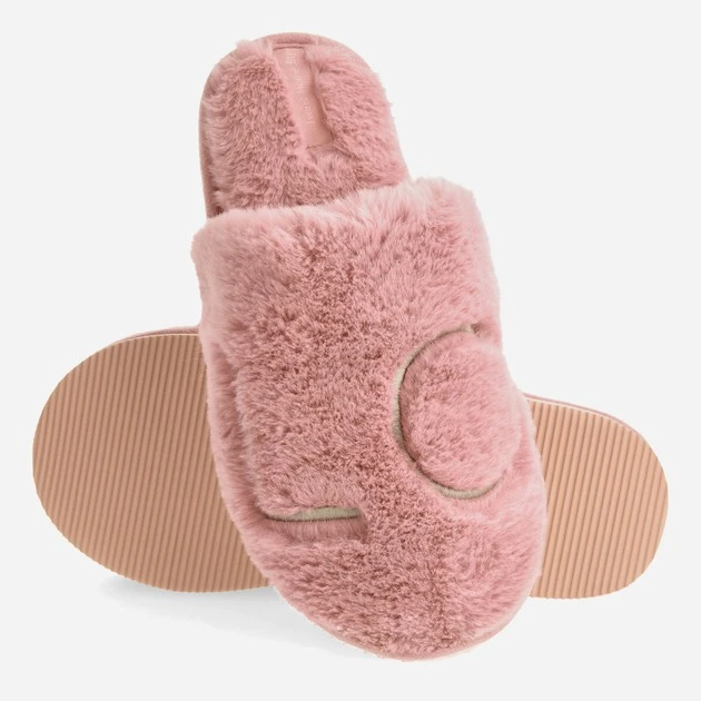 Капці домашні жіночі HS-LUX хутрянi закриті темно рожевi Love р.40 Twins, пара