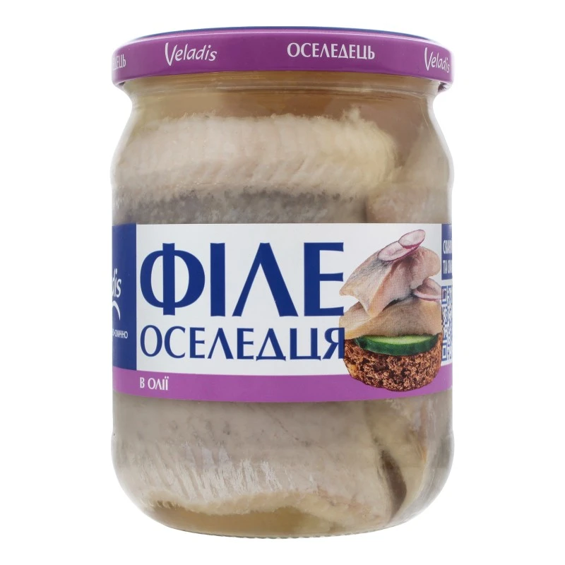 Оселедець в олії філе Veladis, 470 г