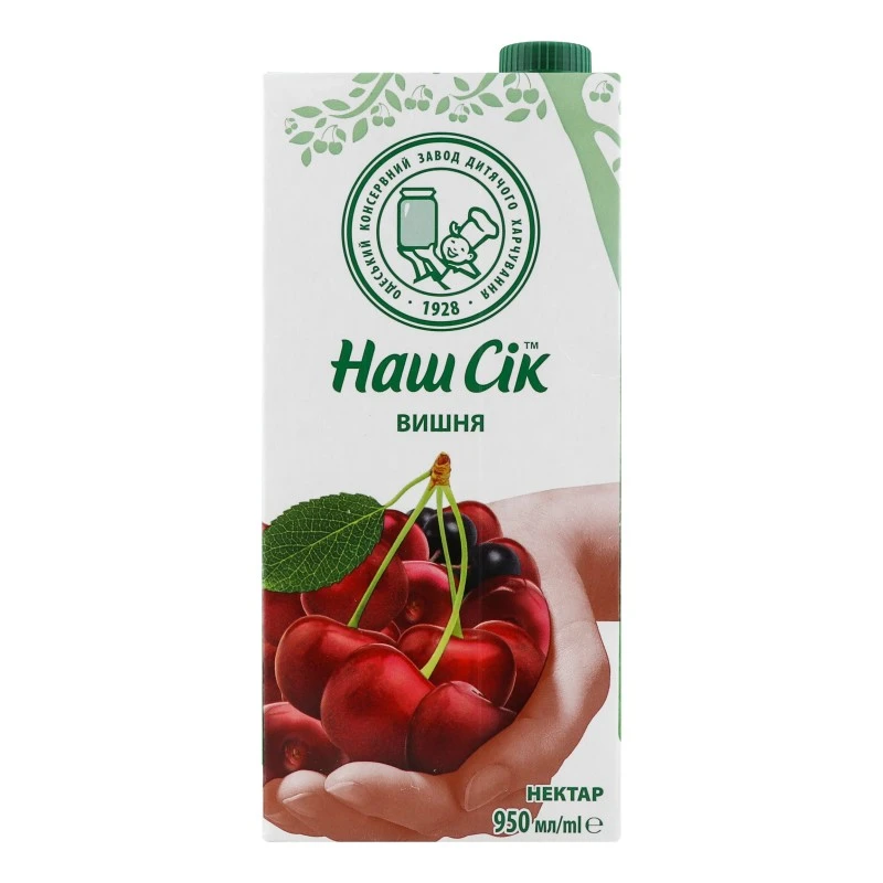Нектар Вишня Наш Сік 0.95 л