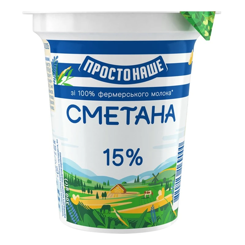 Сметана 15% Простонаше ст 300г