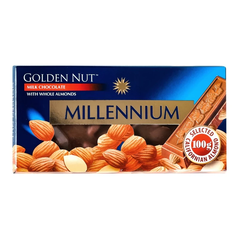 Шоколад молочний з мигдалем Millennium, 100 г