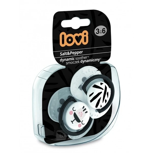 Пустушка силіконова Salt and Pepper динамічна 3-6 місяців Lovi, 2 шт/уп.