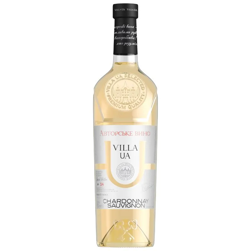 Вино біле сухе Chardonnay Sauvignon Villa UA, 0.75 л