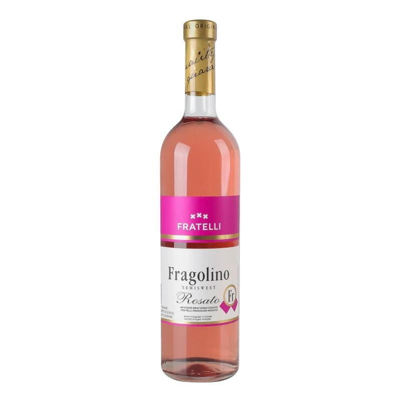Вино 9-12% плодове столове напівсолодке рожеве Fragolino Rosato Fratelli, 0.75 л