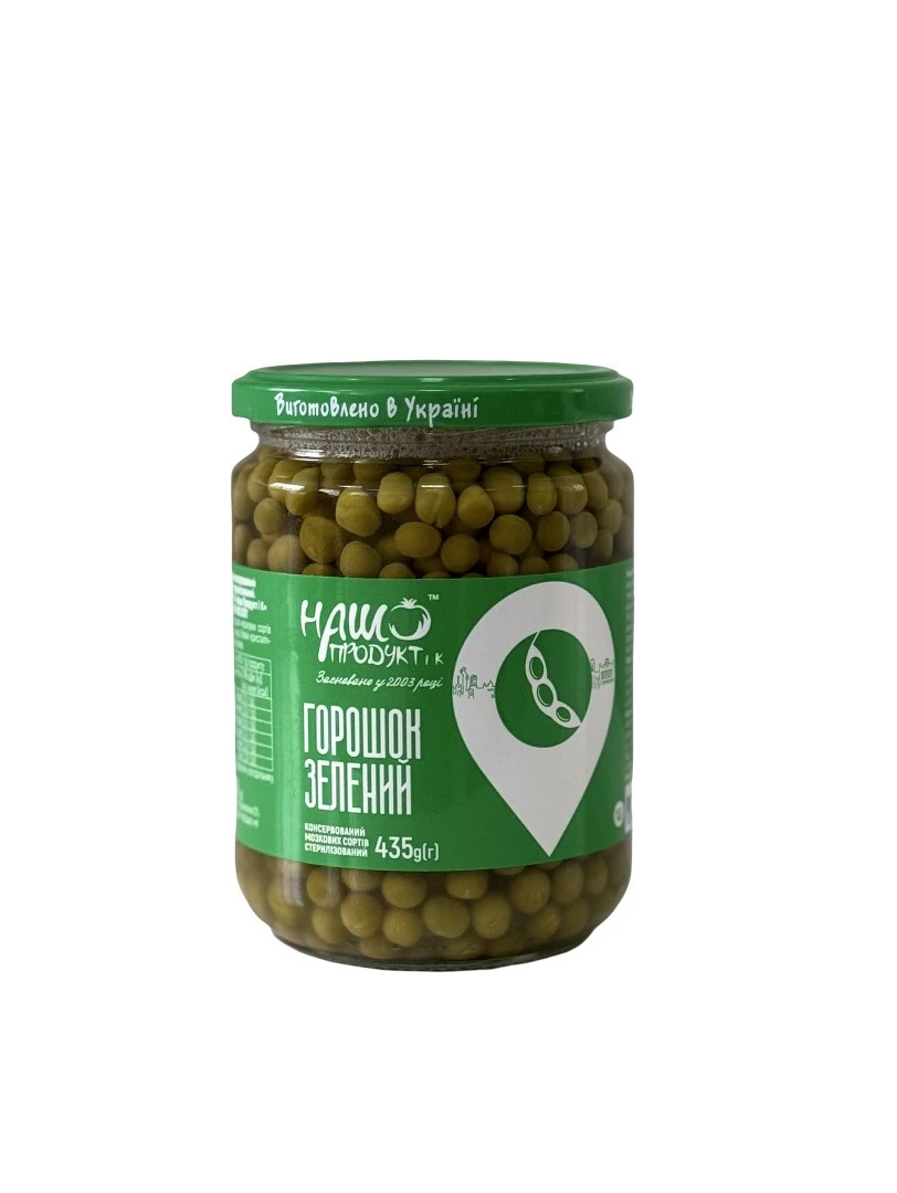Горошок зелений консервований Наш продукт і К, 435г