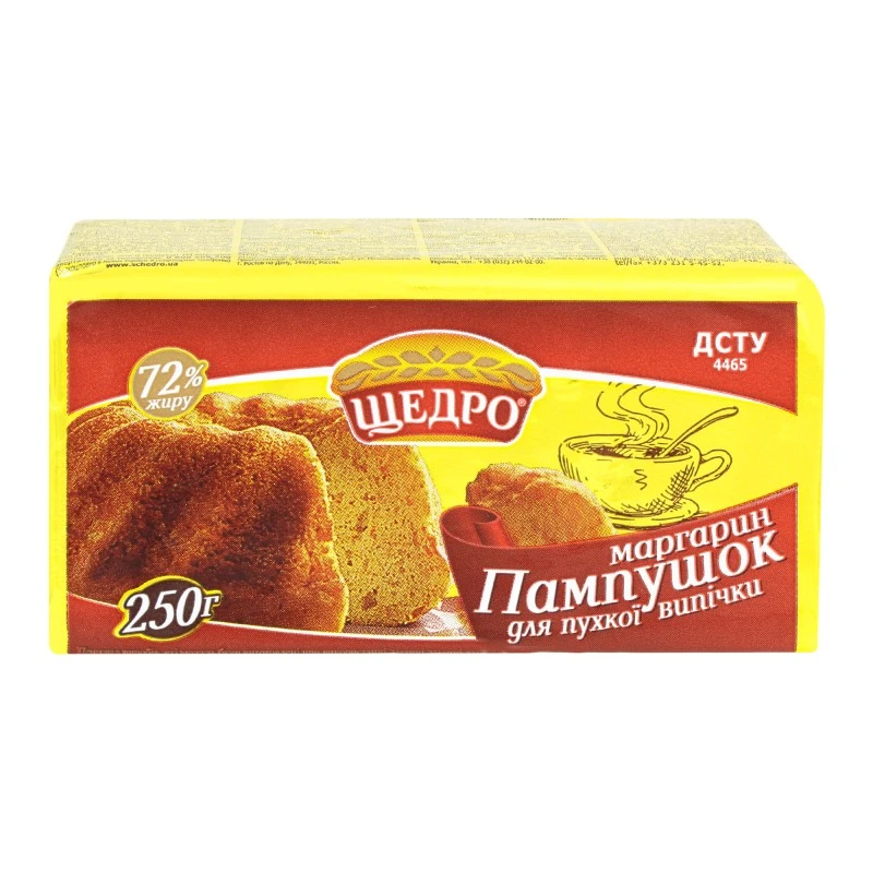 Маргарин 72% Пампушок Щедро, 250 г