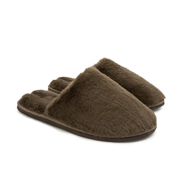 Капці домашні чоловiчі HS-LUX хутрянi коричневi р.42-43 Twins, пара