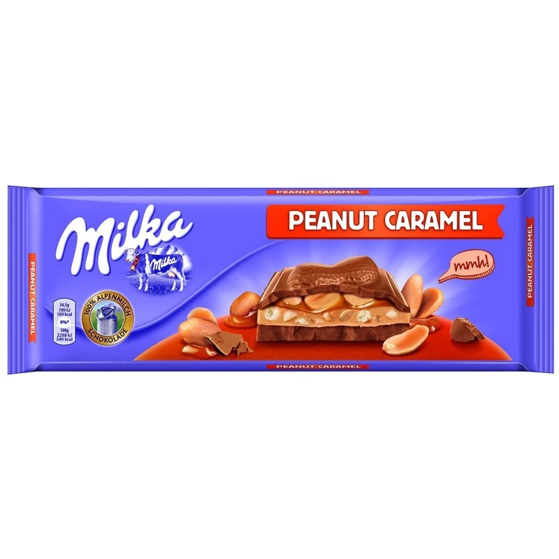 Шоколад молочний з карамельною начинкою та арахісом Milka, 90 г