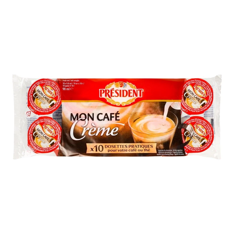 Вершки 10% стерилізовані President, 100 г