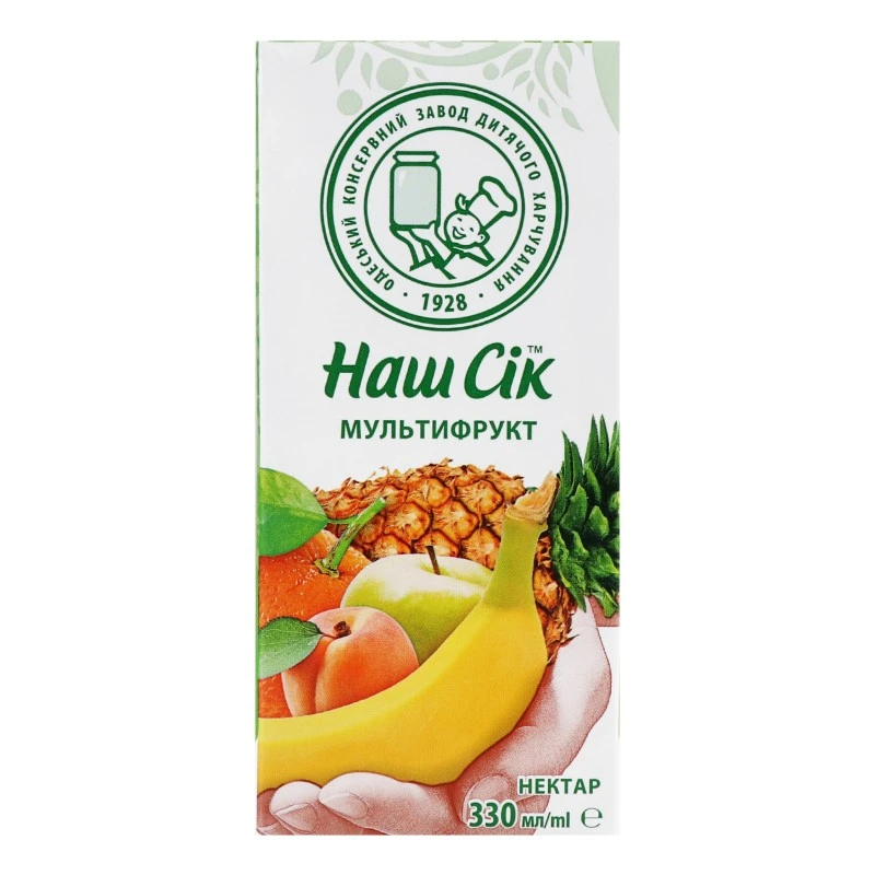 Нектар Мультифрукт Наш Сік, 0.33 л