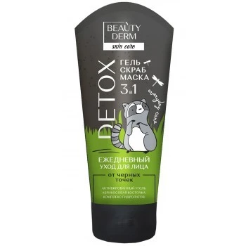 Засіб для проблемної шкіри обличчя 3в1 Detox Beautyderm, 75 мл