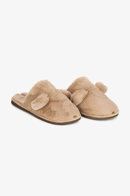 Капці домашні жіночі HS хутрянi з вушками бежеві р.36-37 Twins, пара