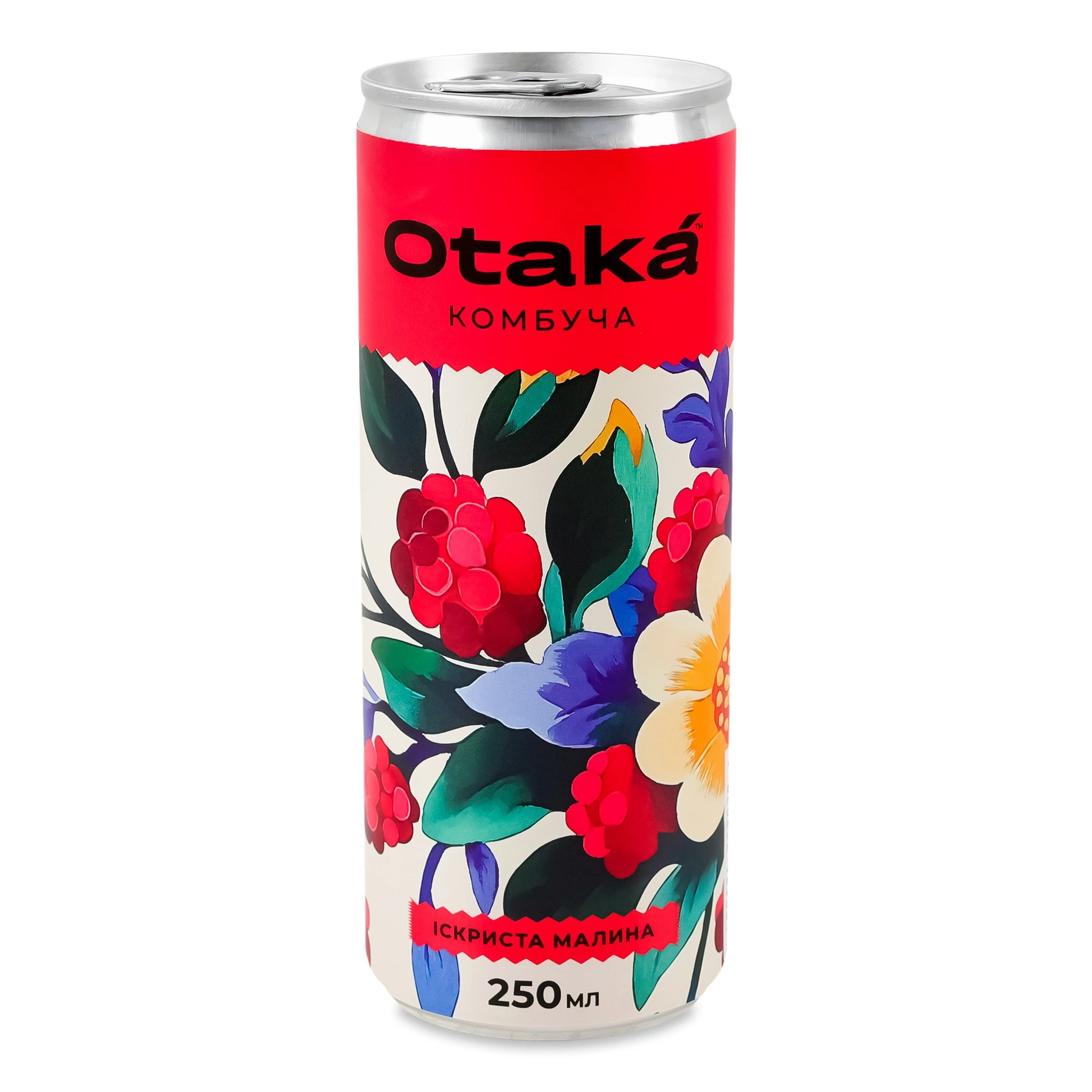 Напій  Комбуча іскриста малина б/а сл/газ Otaka Комбуча, 0.25 л