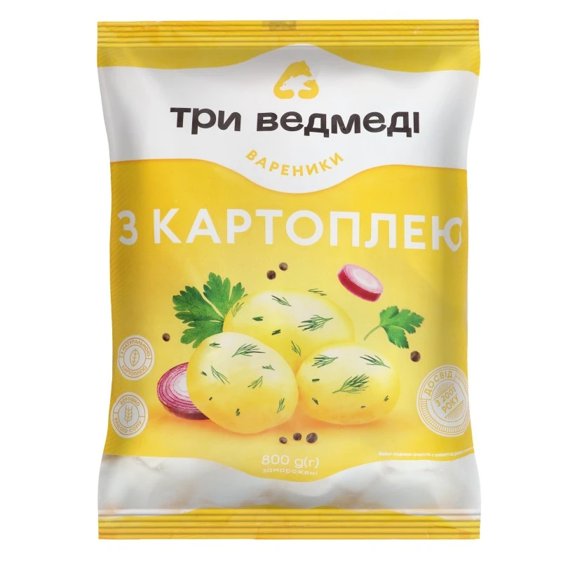 Вареники з картоплею Три ведмеді, 800 г