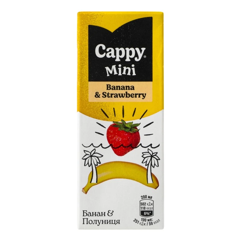 Нектар банан полуниця Cappy, 0.2 л