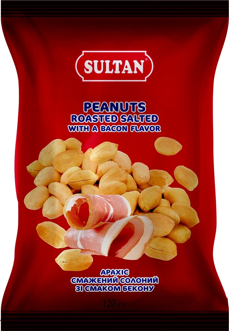 Арахіс смажений солоний зі смаком бекону Султан, 120 г