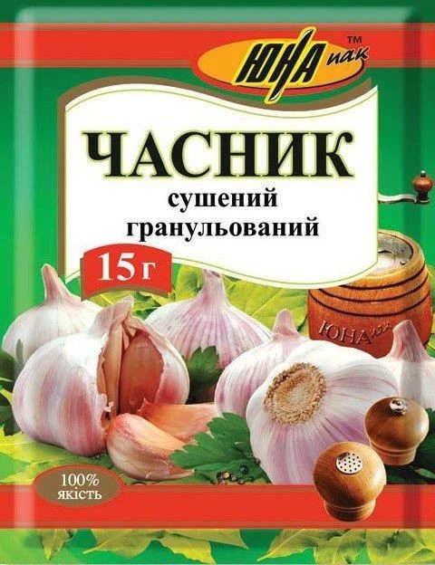 Часник сушений гранульований Юна-пак, 15 гр