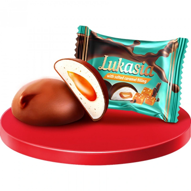 Цукерки з солоною карамельною начинкою глазуровані кондитерською глазур&#039;ю Лукас