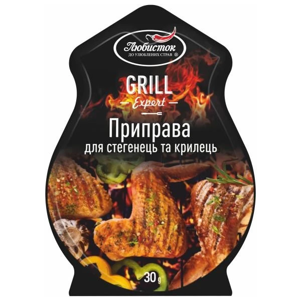 Приправа для стегенець і крилець Гриль Експерт Любисток, 30 г
