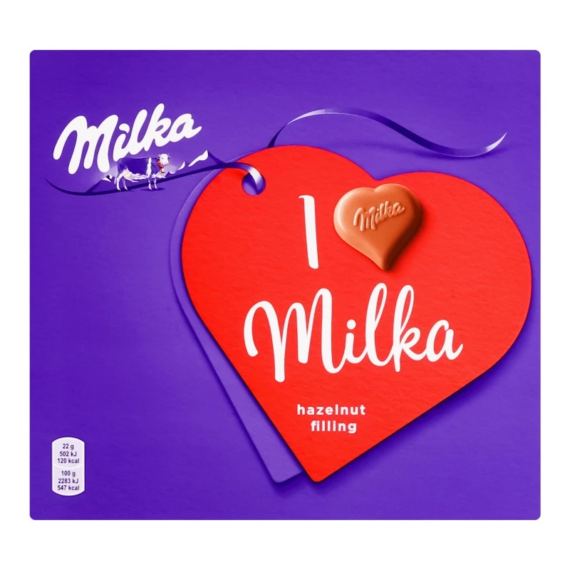 Цукерки у молочному шоколаді з горіховою начинкою Milka, 110 г