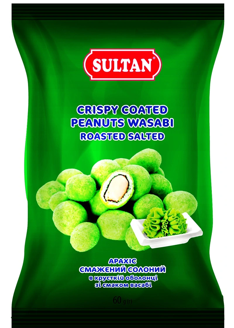 Арахіс смажений в оболонці зі смаком васабі Султан, 60 г