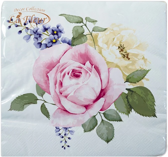 Серветка столові 33*33см, 2шари, Квіткове тріо La Fleu, 16шт