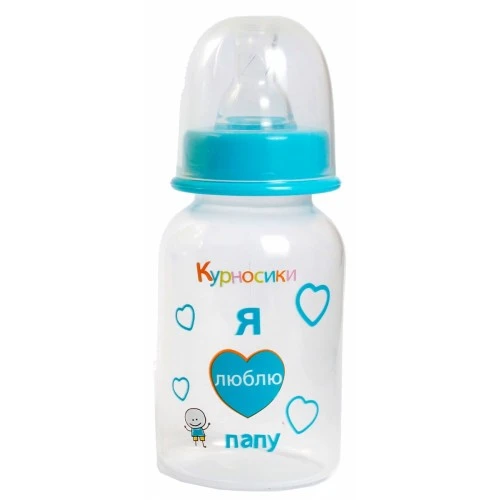 Пляшечка для годування з силіконовою соскою 125 мл Курносики, шт