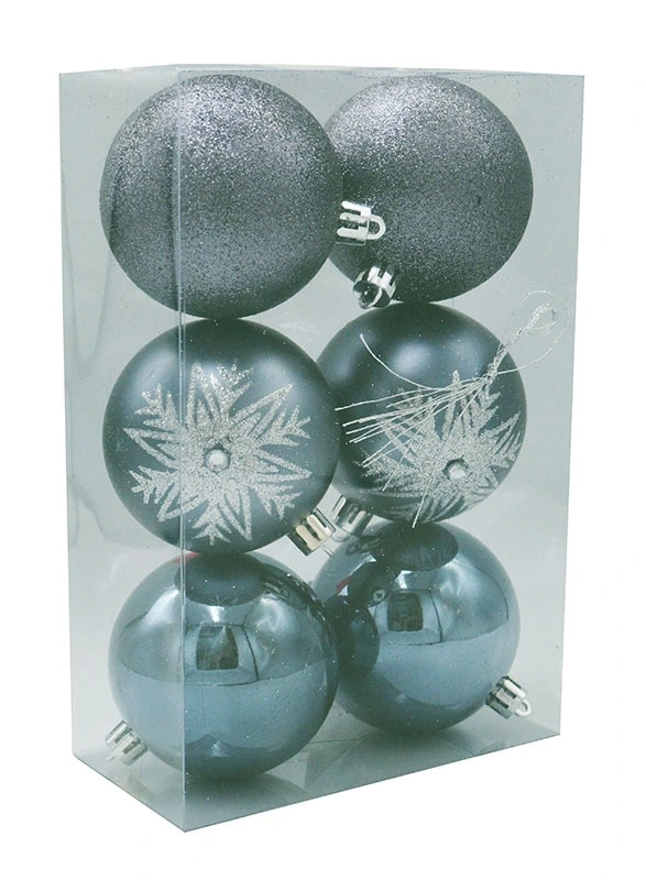 Набір новорічних куль 6 шт D7см Сірі SYQB-0122261, Меломан