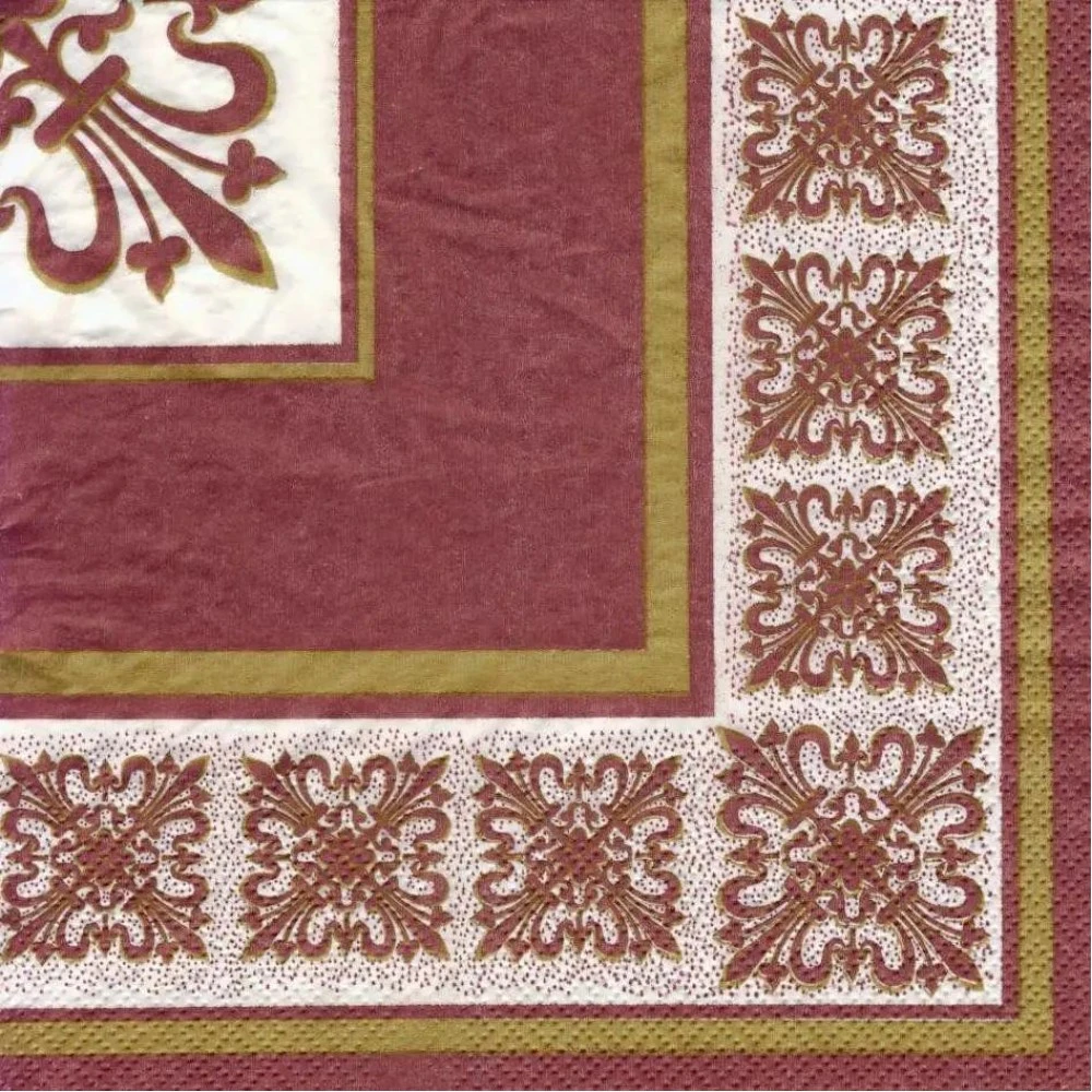 Серветка столова 33*33 см, 3 шари бордо, Вєрона Luxy, 18шт