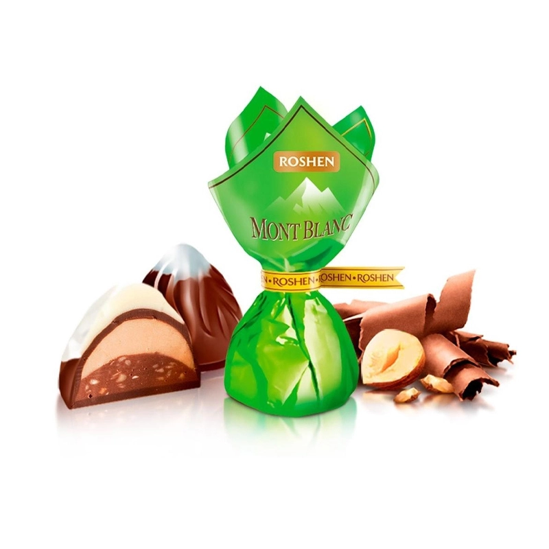 Цукерки крем-праліне з подрібненим лісовим горіхом Монблан Roshen