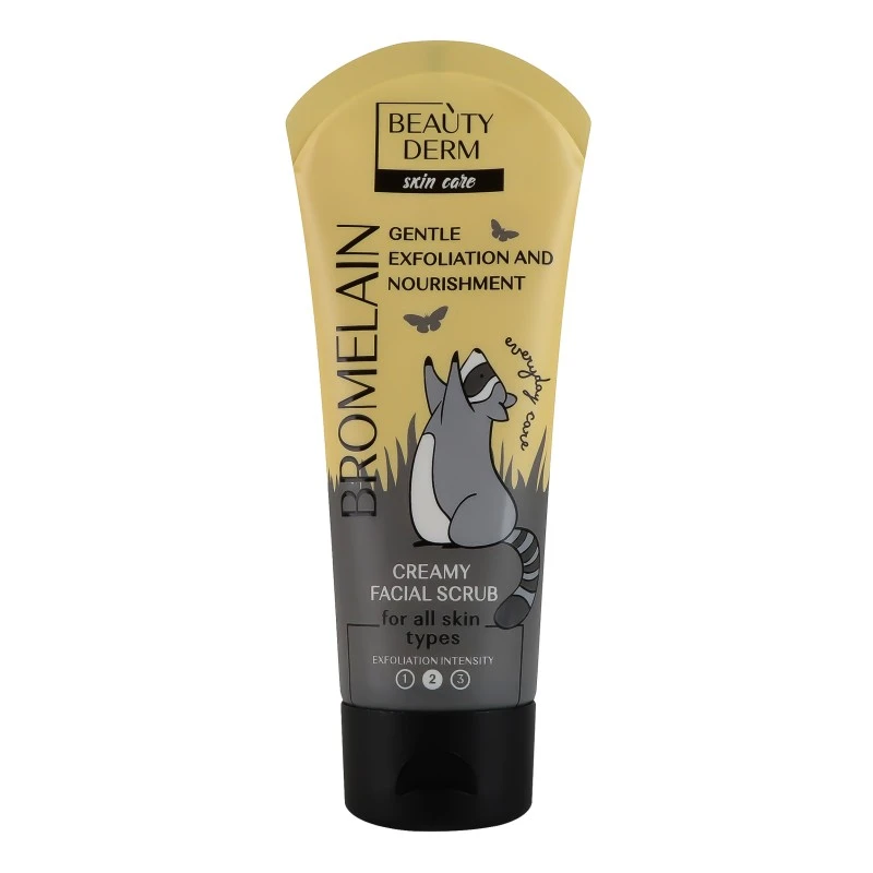 Скраб для обличчя з абрикосовою кісточкою для всіх типів шкіри Bromelain Beauty Derm 75 мл