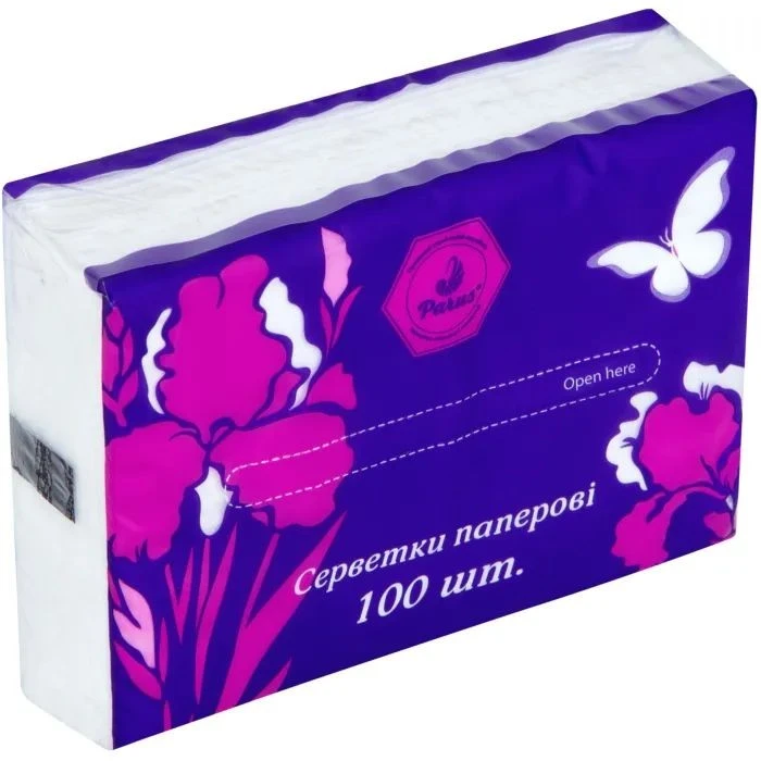 Серветки паперові 100*64см 2-х шарові Parus, 100 шт/уп.