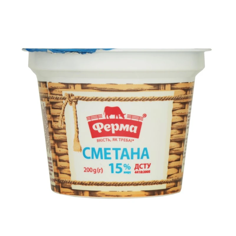 Сметана 15% Ферма, 200 г