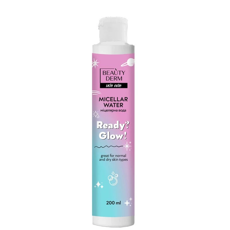Вода міцелярна Ready?Glow! для зняття макіяжа Beauty Derm, 200 мл