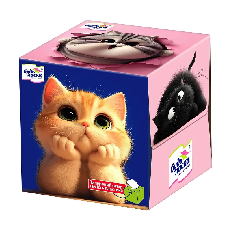 Паперові серветки Будь ласка 200*200 котики  Альбатрос, 80 шт/уп.