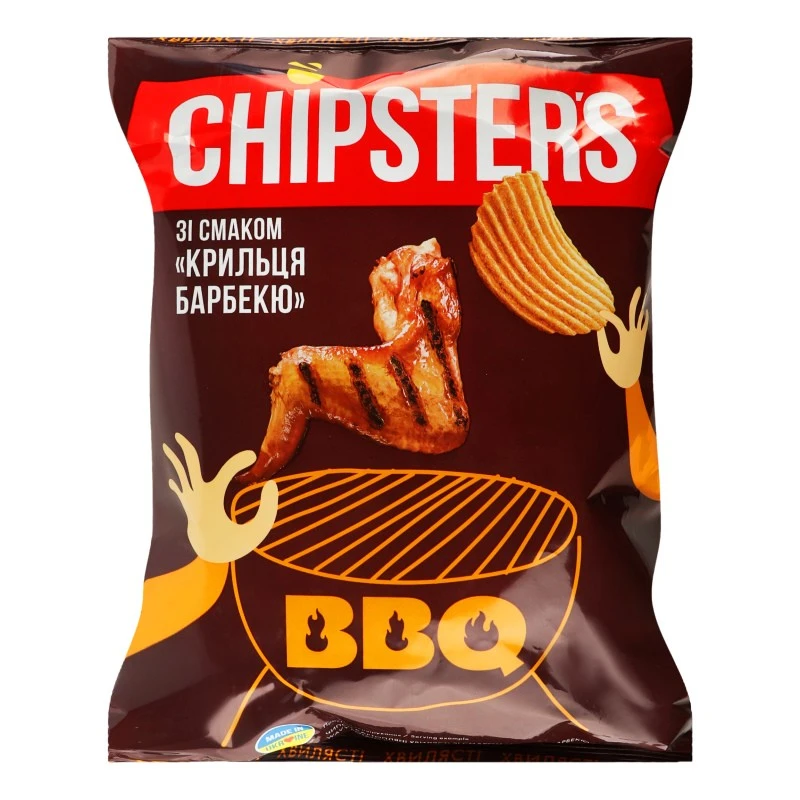 Чіпси хвилясті крильця барбекю Chipster&#039;s, 120 г