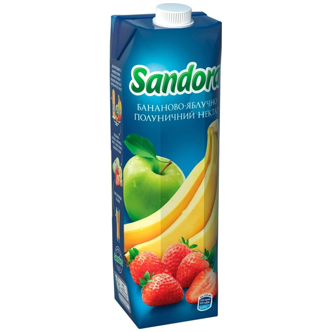 Нектар Банан-Яблуко-Полуниця Sandora, 0.95 л