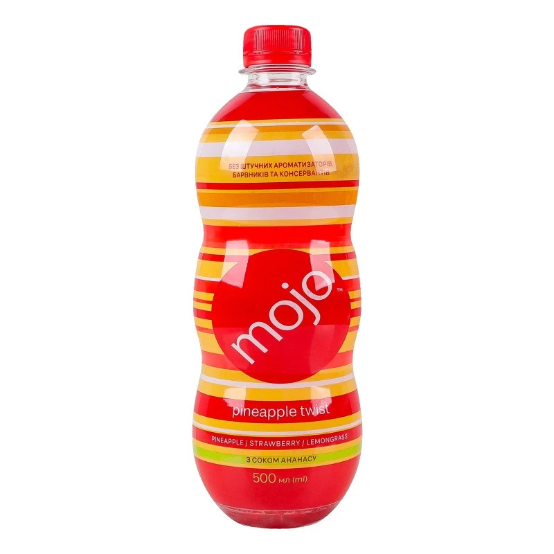 Напій безалкогольний з соком ананасу Пайнепл твіст Mojo, 0.5 л