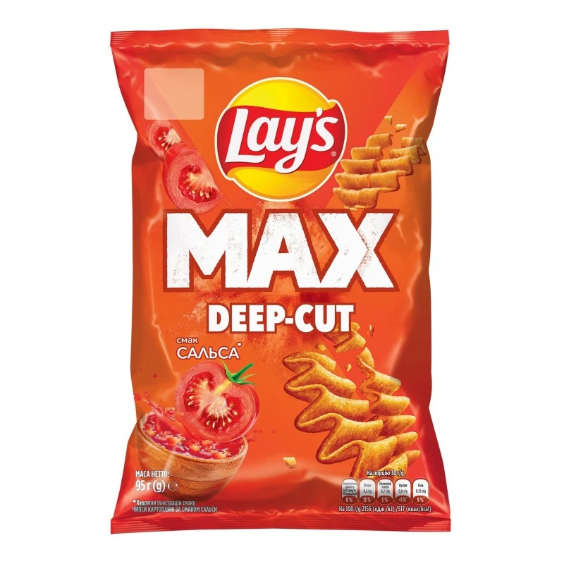 Чипси картопляні Сальса Deep-cut Max Lay&#039;s, 95г