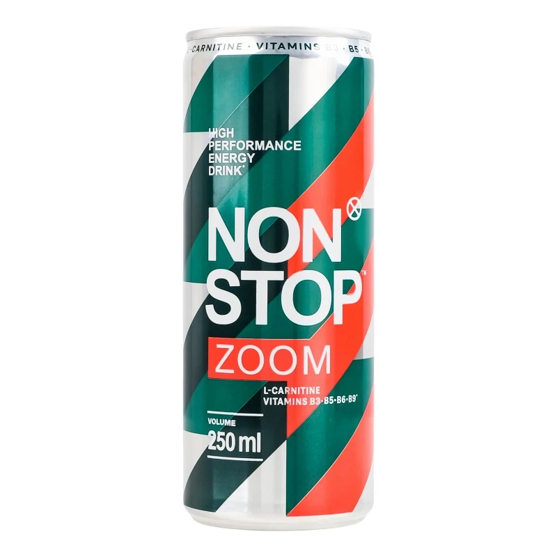 Напій енергетичний б/а газований ж/б  Zoom Non Stop, 0.25 л