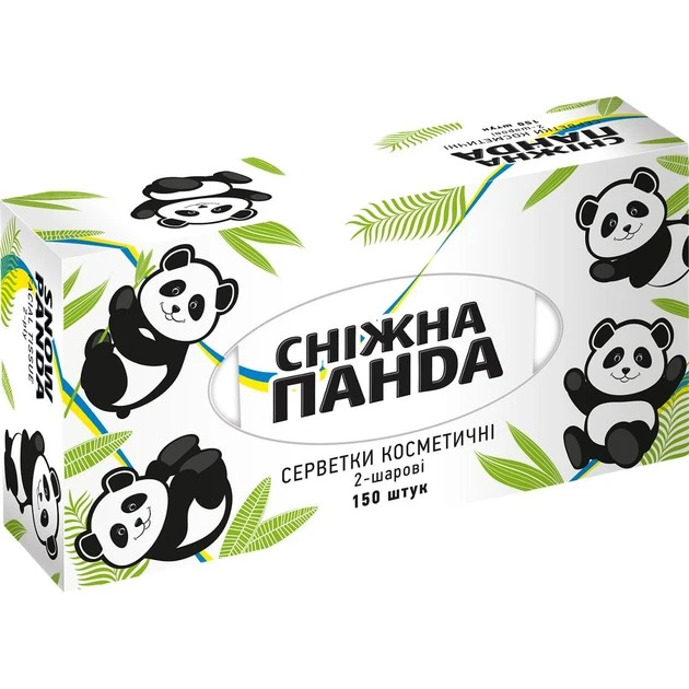 Серветки паперові 2-х шарові Сніжна панда, 150 шт/уп.