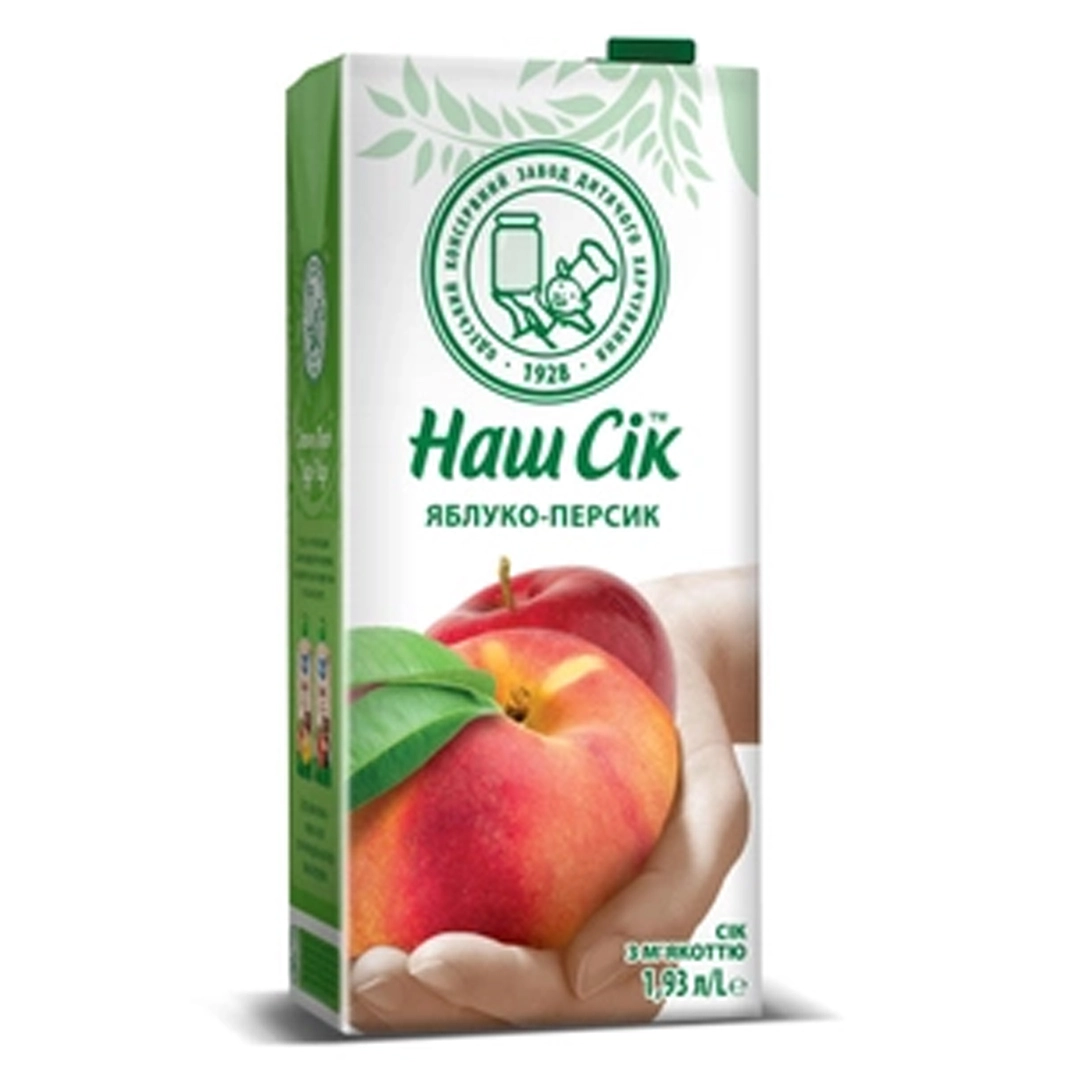Сік Персик із м&#039;якоттю Наш Сік, 1.93 л