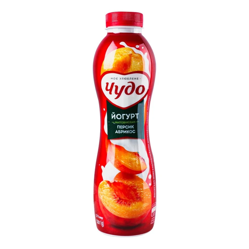 Йогурт 2.5% Персик-абрикос Чудо, 520 г