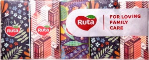 Хустинки носові Ruta Classic 10х10см 3ш без аромату ,Рута
