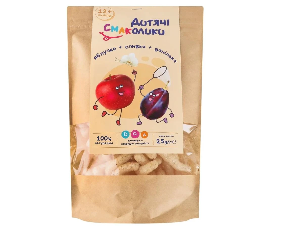 Сніданки сухі для дітей від 12міс зі сливою. яблуком і ваніллю Мультизлаки Дитячі Смаколики д/п 25г