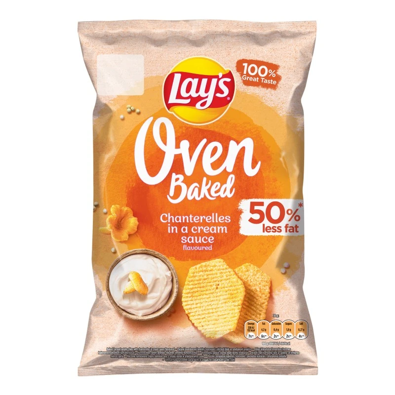 Чіпси картопляні запечені зі смаком лисичок у сметані Baked Lay&#039;s, 110г