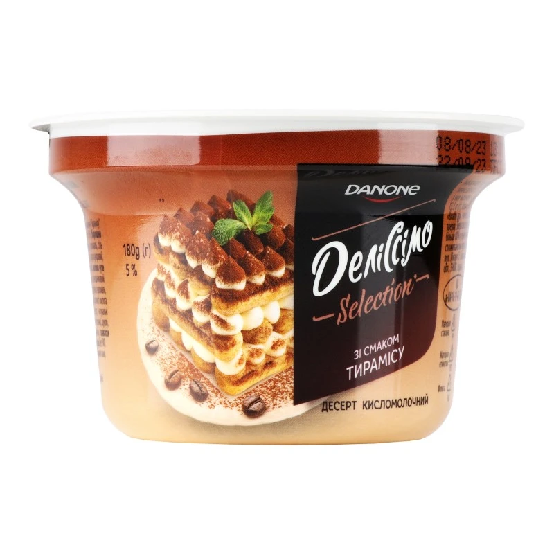 Десерт 5% кисломолочний зі смаком тирамісу Деліссімо ст 180г