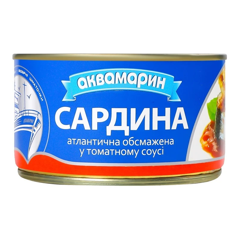 Консервовані сардини в томатному соусі Аквамарин, 230 г