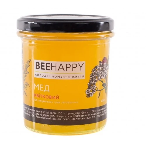 Мед квітковий BeeHappy, 400 г